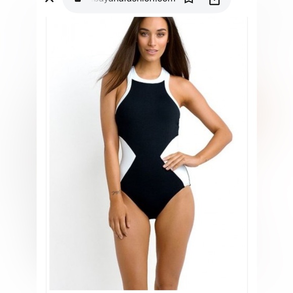 Seafolly Other - Seafolly Block Party Diamond Splice High Neck Swimsuit US size 6 great condition